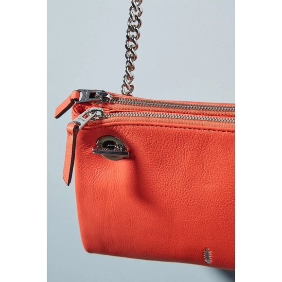 Thacker Anthropologie Capri Crossbody Multi-Compartment Zipper Top Coral Handbag - Picture 3 of 14